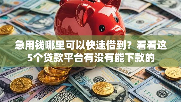 急用钱哪里可以快速借到?看看这5个贷款平台有没有能下款的 急用钱哪里可以快速借到?看看这5个贷款平台有没有能下款的