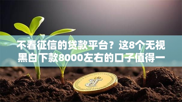 不看征信的贷款平台?这8个无视黑白下款8000左右的口子值得一试 不看征信的贷款平台?这8个无视黑白下款8000左右的口子值得一试
