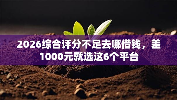 2026综合评分不足去哪借钱,差1000元就选这6个平台 2026综合评分不足去哪借钱,差1000元就选这6个平台