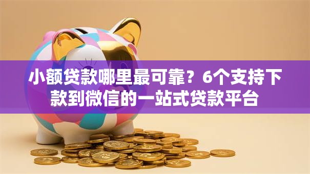 小额贷款哪里最可靠？6个支持下款到微信的一站式贷款平台