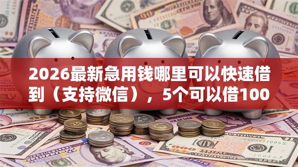 2026最新急用钱哪里可以快速借到（支持微信），5个可以借1000的平台秒下款无私分享
