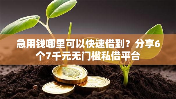 急用钱哪里可以快速借到？分享6个7千元无门槛私借平台