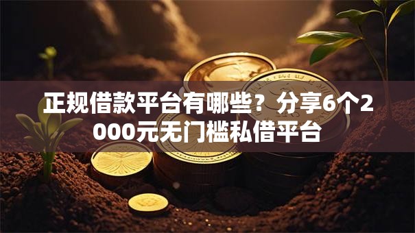 正规借款平台有哪些?分享6个2000元无门槛私借平台 正规借款平台有哪些?分享6个2000元无门槛私借平台