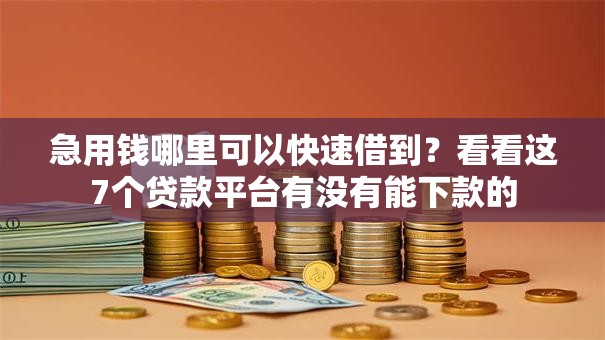急用钱哪里可以快速借到?看看这7个贷款平台有没有能下款的 急用钱哪里可以快速借到?看看这7个贷款平台有没有能下款的