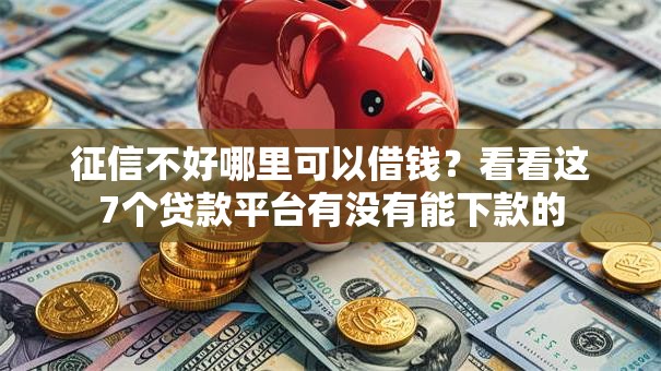 征信不好哪里可以借钱?看看这7个贷款平台有没有能下款的 征信不好哪里可以借钱?看看这7个贷款平台有没有能下款的