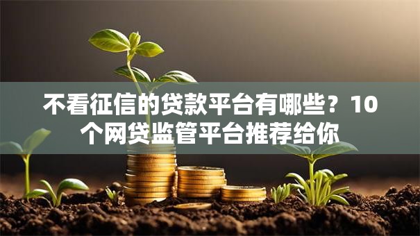 不看征信的贷款平台有哪些?10个网贷监管平台推荐给你 不看征信的贷款平台有哪些?10个网贷监管平台推荐给你