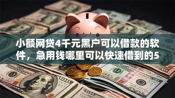 小额网贷4千元黑户可以借款的软件，急用钱哪里可以快速借到的5个平台介绍